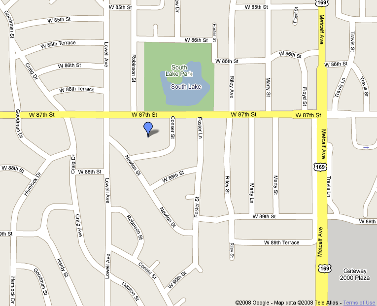 Map to 7725 W. 87th St, Overland Park, KS 66212